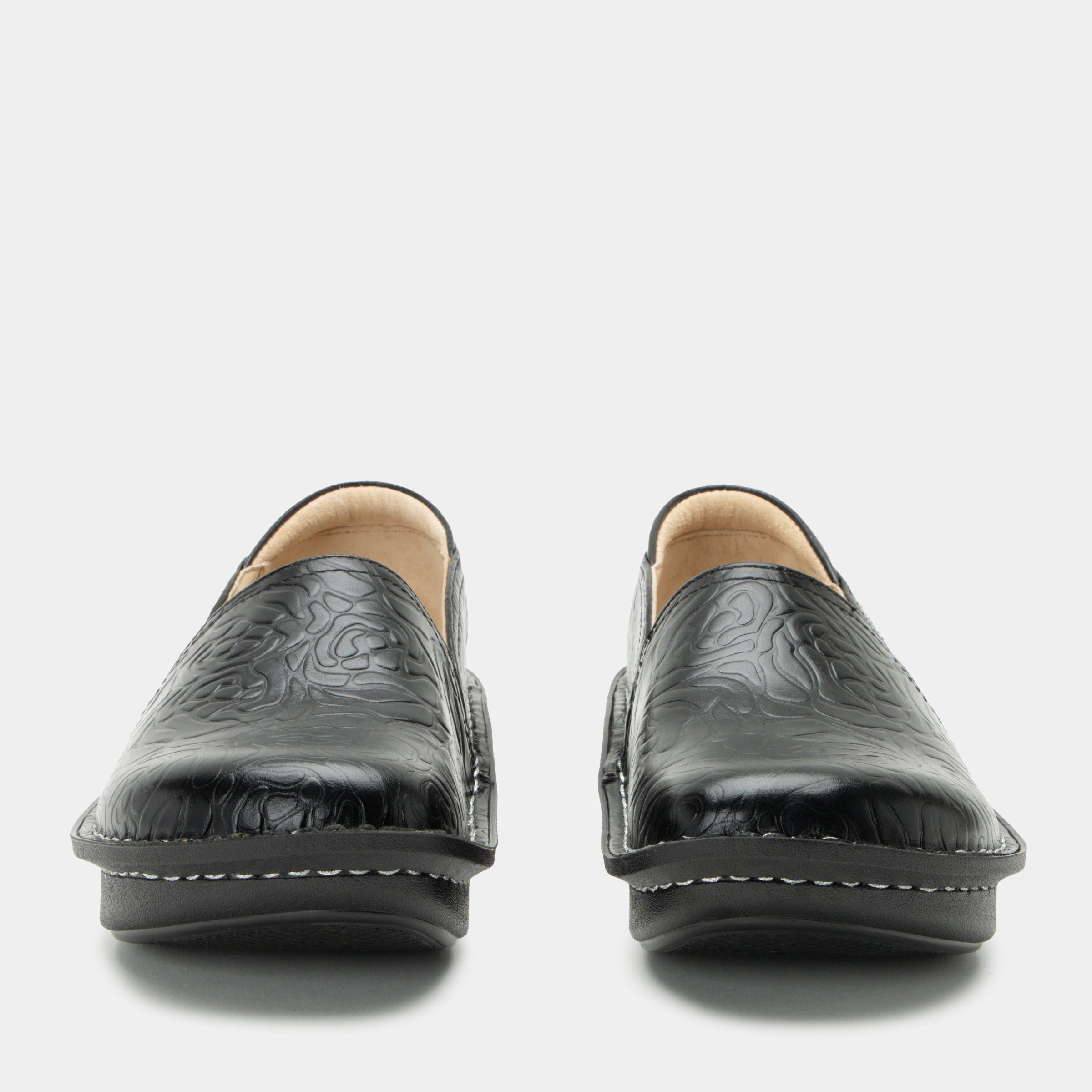 Debra Black Embossed Rose Shoe - Image 6