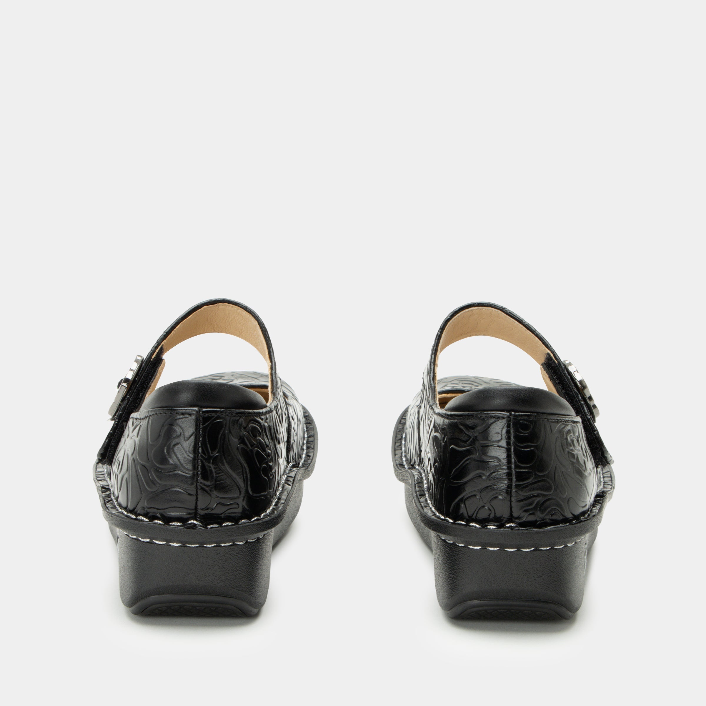 Paloma Black Embossed Rose Mary Jane - Image 4