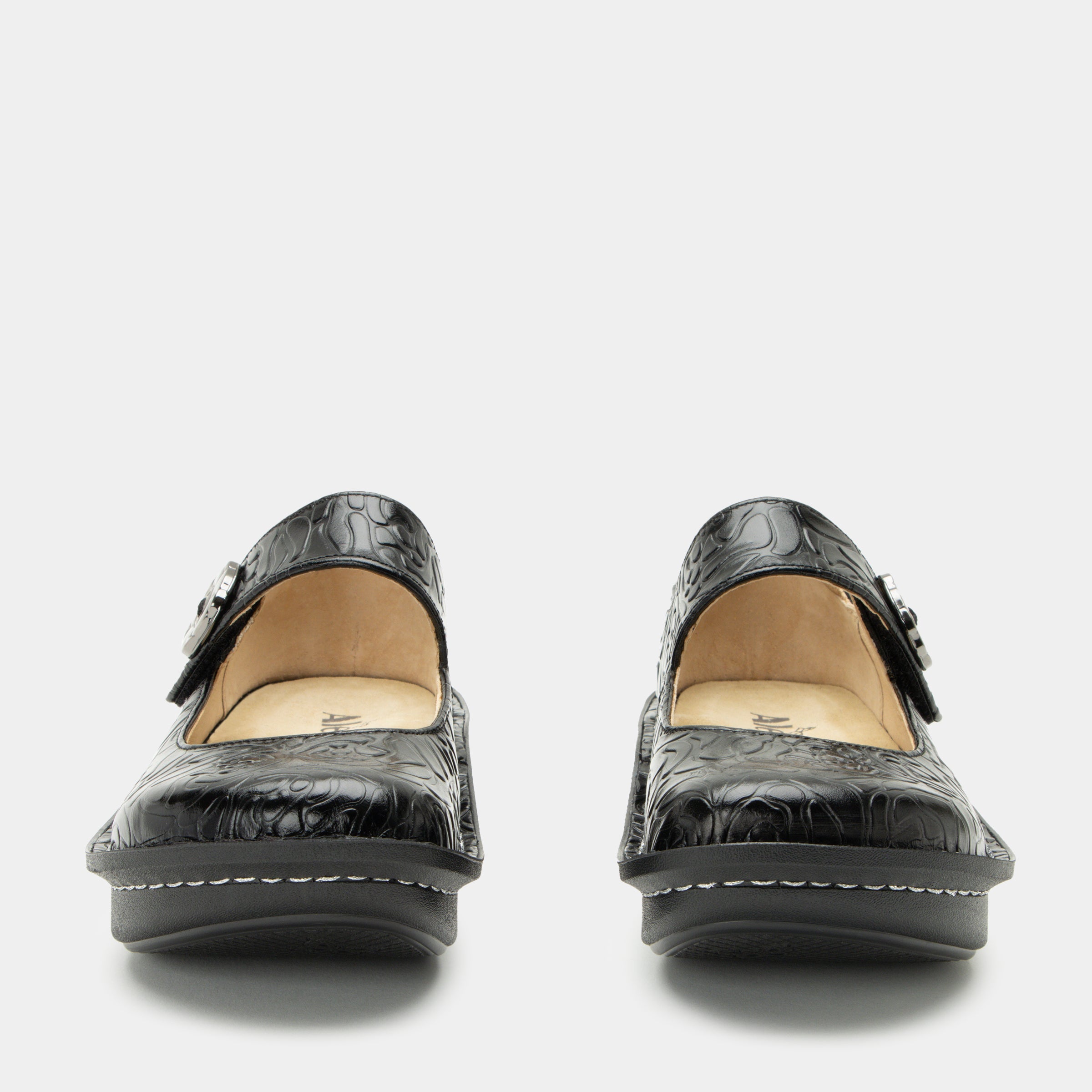 Paloma Black Embossed Rose Mary Jane - Image 6